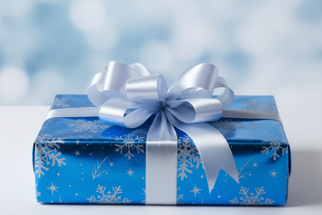 Blue theme christmas present 