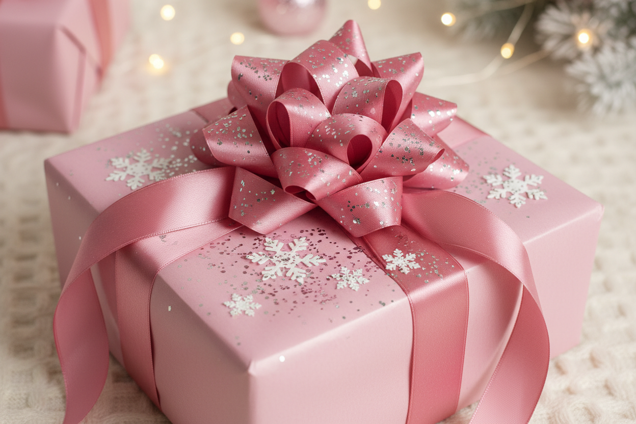 make pink themed christmas present